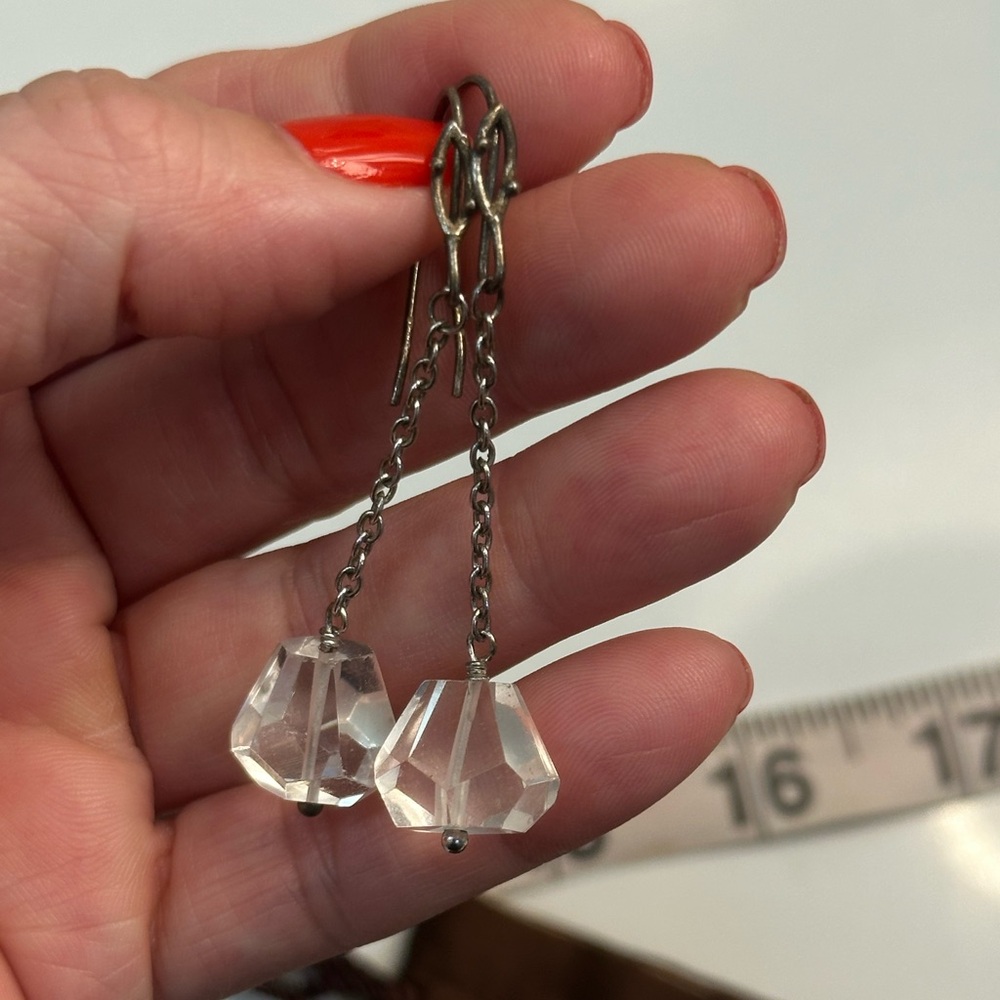 Dominique Cohen Silver Necklace with Clear Accents Matching Earrings EUC Target - Picture 11 of 13